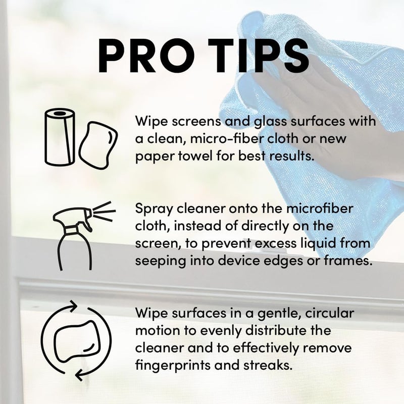 Clean Revolution Pro Digital Screen and Glass Cleaner, Spray and Wipe TV Screens, Computers, Mirrors and Windows: Non-Toxic, No Harsh Chemicals or Odors. Unscented, 18 oz (Pack of 1) - Made in USA - Image 4